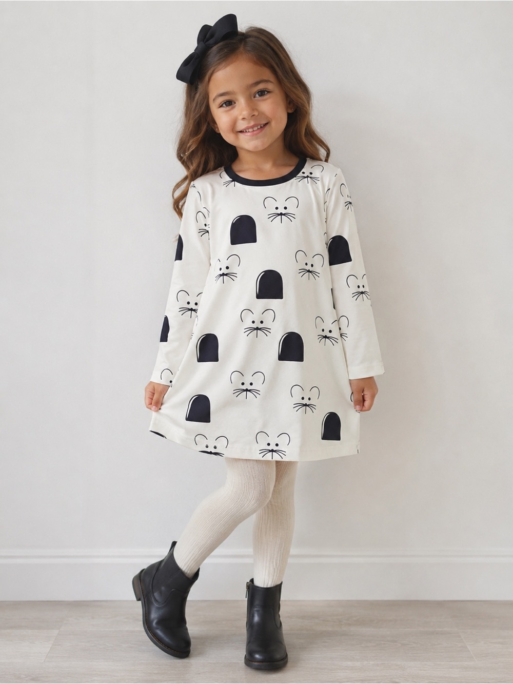 Turtledove London Organic Cotton Mouse Print Dress Girls 4-5 Years NWT